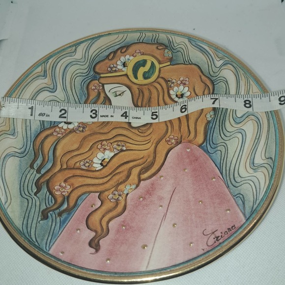 Veneto Flair La Belle Femme Series Lily Plate V Tiziano Hand Painted Italy #2463 - Picture 5 of 7